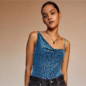 Urban Outfitters Out From Under Blue Velvet Body Suit